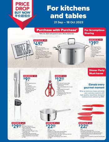 FairPrice promotion - For kitchens and tables